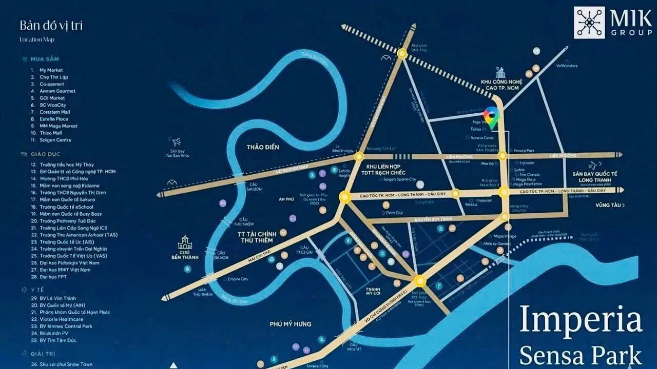 Bản đồ vị trí Imperia Sensa Park trên đường Võ Chí Công, phường Phước Long, TP.HCM