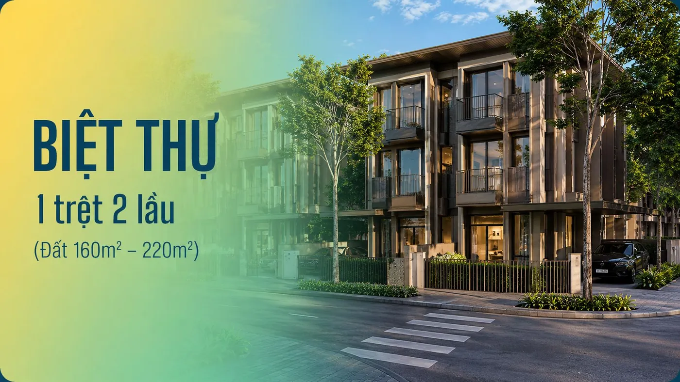 Phối cảnh biệt thự song lập Imperia Sensa Park 1 trệt 2 lầu