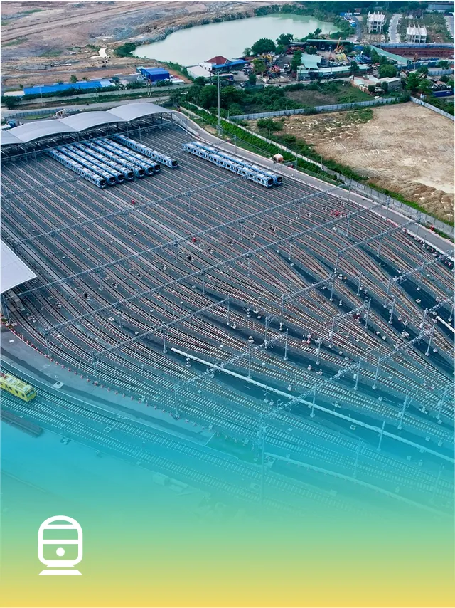 Depot metro khu Đông TP.HCM nhìn từ trên cao