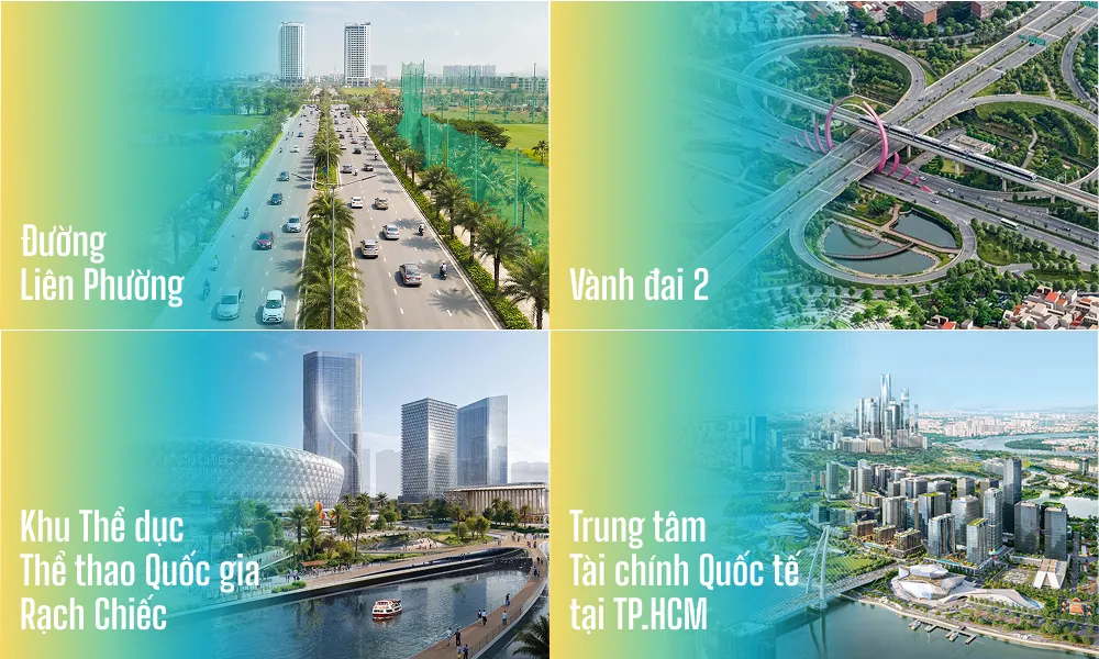 Hạ tầng khu Đông TP.HCM: đường Liên Phường, Vành đai 2, Khu Thể dục Thể thao Quốc gia Rạch Chiếc, Trung tâm Tài chính Quốc tế