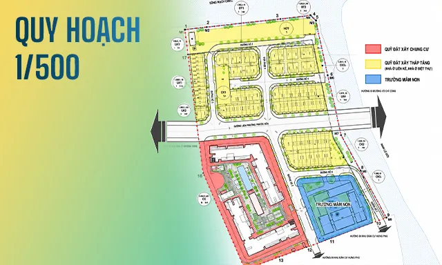 Mặt bằng quy hoạch 1/500 Imperia Sensa Park: quỹ đất căn hộ, nhà phố liền kề, biệt thự và trường mầm non