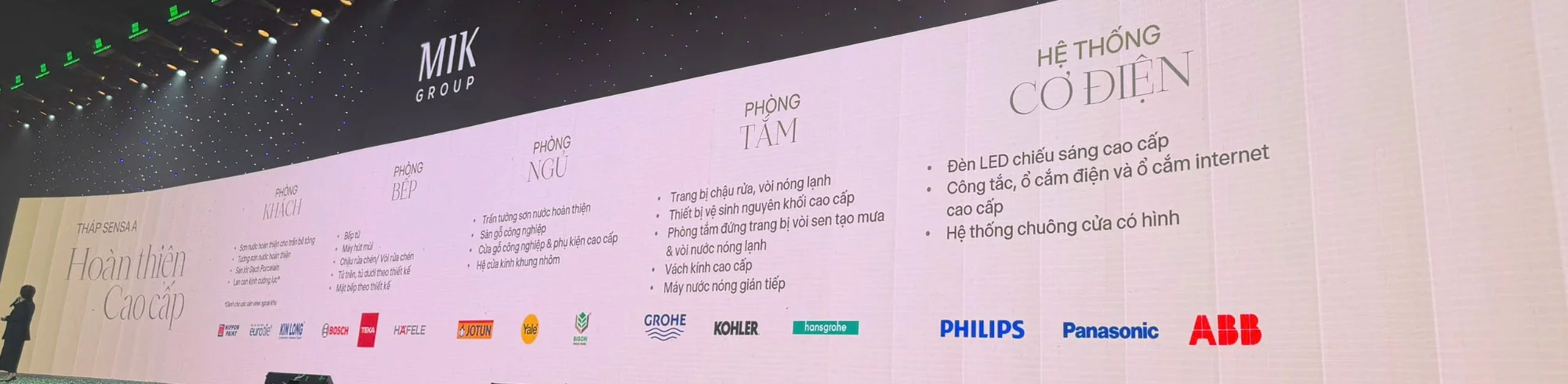 Bảng tiêu chuẩn bàn giao hoàn thiện cao cấp tháp Sensa A do MIK Group công bố